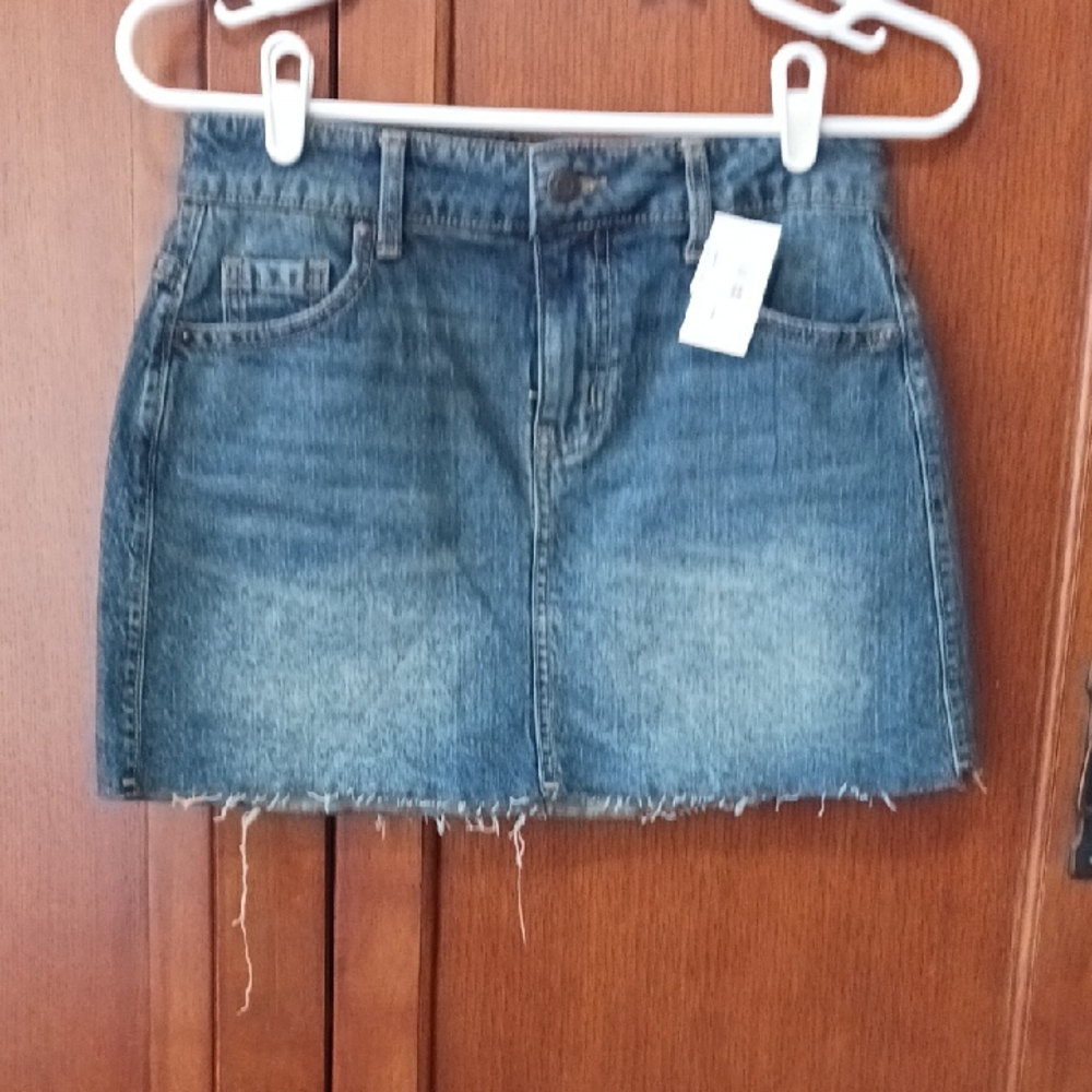 NWT- No Boundaries- Blue Frayed Hem Mini Skirt